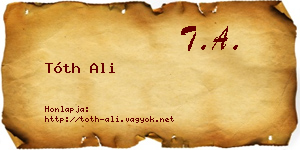 Tóth Ali névjegykártya
